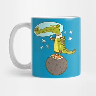 astronaut crocodile cartoon Mug